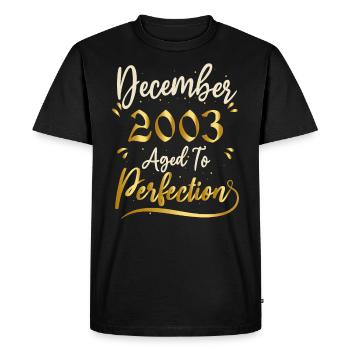 Décembre 2003 Décembre anniversaire December 2003 - T-shirt Premium bio Homme - noir - Devant - Nico (187cm)