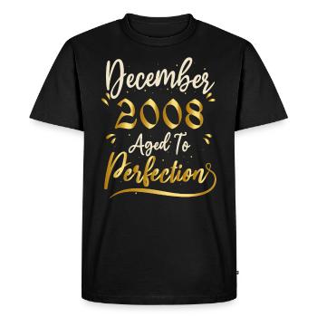 Décembre 2008 Décembre anniversaire December 2008 - T-shirt Premium bio Homme - noir - Devant - Nico (187cm)
