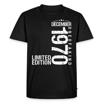 Décembre 1970 Décembre anniversaire December 1970 - T-shirt Premium bio Homme - noir - Devant - Nico (187cm)