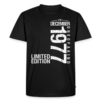 Décembre 1977 Décembre anniversaire December 1977 - T-shirt Premium bio Homme - noir - Devant - Nico (187cm)