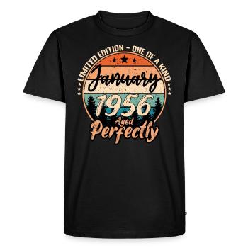 January 1956 Birthday 1956 Legends January - Men's Premium Organic T-Shirt - black - Front - Nico (187cm)