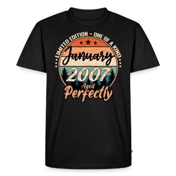 Janvier 2007 anniversaire 2007 légendes Janvier - T-shirt Premium bio Homme - noir - Devant - Nico (187cm)