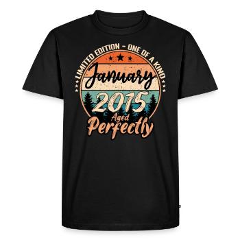 Janvier 2015 anniversaire 2015 légendes Janvier - T-shirt Premium bio Homme - noir - Devant - Nico (187cm)
