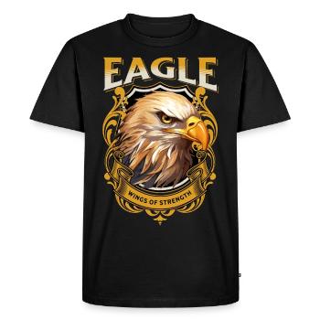 aigle, tête d’aigle, oiseau de proie, oiseau de proie, animal, nature - T-shirt Premium bio Homme - noir - Devant - Nico (187cm)