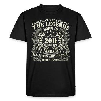 January 2011 Anniversary 2011 January Year - Men's Premium Organic T-Shirt - black - Front - Nico (187cm)