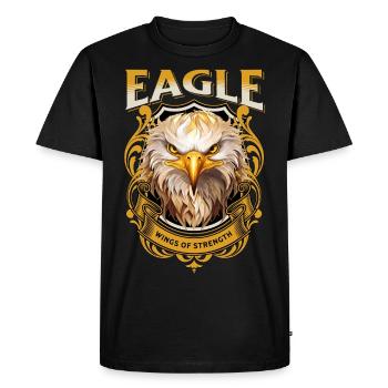 aigle, tête d’aigle, oiseau de proie, oiseau de proie, animal, nature - T-shirt Premium bio Homme - noir - Devant - Nico (187cm)
