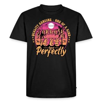 January 1965 birthday 1965 January 1965 - Men's Premium Organic T-Shirt - black - Front - Nico (187cm)