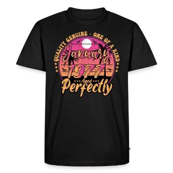January 1977 Birthday 1977 January 1977 - Men's Premium Organic T-Shirt - black - Front - Nico (187cm)