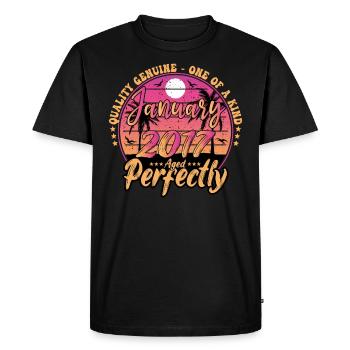 Janvier 2017 anniversaire 2017 Janvier 2017 - T-shirt Premium bio Homme - noir - Devant - Nico (187cm)