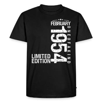Février 1954 Février anniversaire Février 1954 - T-shirt Premium bio Homme - noir - Devant - Nico (187cm)