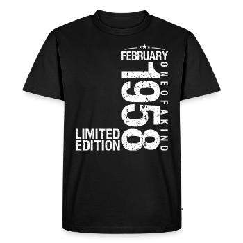 Février 1958 Février anniversaire Février 1958 - T-shirt Premium bio Homme - noir - Devant - Nico (187cm)