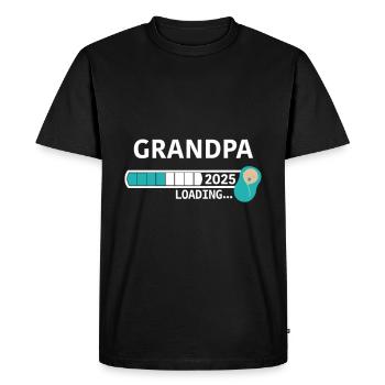Grand-père 2025 - T-shirt Premium bio Homme - noir - Devant - Nico (187cm)