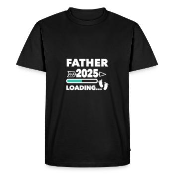 Père 2025 - T-shirt Premium bio Homme - noir - Devant - Nico (187cm)