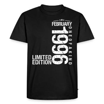 Février 1996 Février anniversaire February 1996 - T-shirt Premium bio Homme - noir - Devant - Nico (187cm)