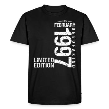Février 1997 Février anniversaire February 1997 - T-shirt Premium bio Homme - noir - Devant - Nico (187cm)