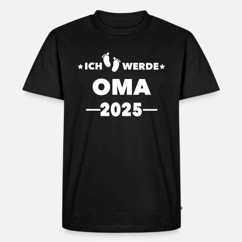 Ich werde Oma 2025 - Männer Premium Bio T-Shirt - Schwarz