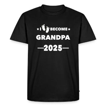 Je deviens Grand-père 2025 - T-shirt Premium bio Homme - noir - Devant - Nico (187cm)