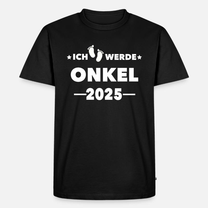 Ich werde Onkel 2025 - Männer Premium Bio T-Shirt - Schwarz