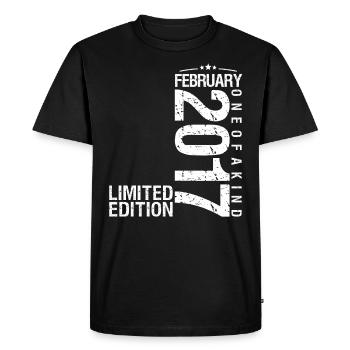 Février 2017 Février anniversaire February 2017 - T-shirt Premium bio Homme - noir - Devant - Nico (187cm)
