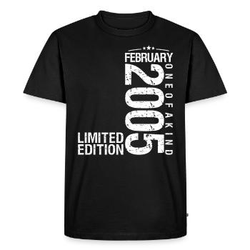 Février 2005 Février anniversaire February 2005 - T-shirt Premium bio Homme - noir - Devant - Nico (187cm)