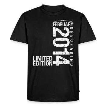 Février 2014 Février anniversaire February 2014 - T-shirt Premium bio Homme - noir - Devant - Nico (187cm)