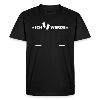 Zum selbst gestalten mit Babyfüßen - Männer Premium Bio T-Shirt - Schwarz - Vorne - Nico (187cm)