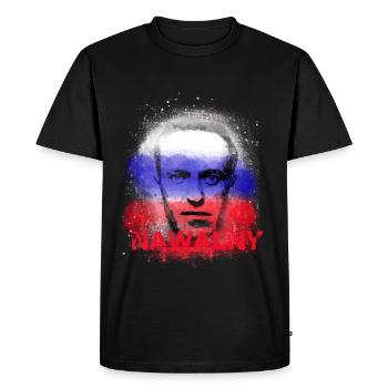 Freedom,Rebel,Russia,Flag - Men's Premium Organic T-Shirt - black - Front - Nico (187cm)