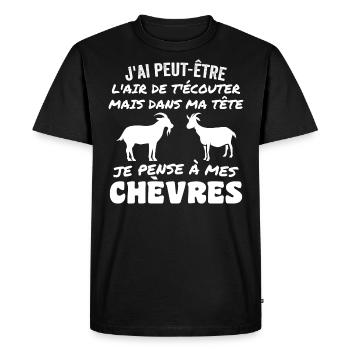 In My Head I Think About My Goats - Men's Premium Organic T-Shirt - black - Front - Nico (187cm)