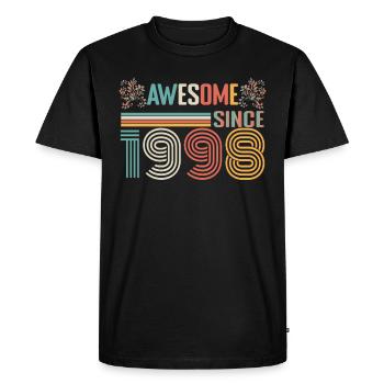 1998 anniversary since 1998 Vintage 1998 - Men's Premium Organic T-Shirt - black - Front - Nico (187cm)