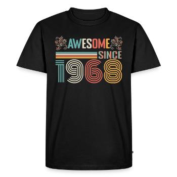Anniversaire 1968 depuis 1968 Millésime 1968 - T-shirt Premium bio Homme - noir - Devant - Nico (187cm)