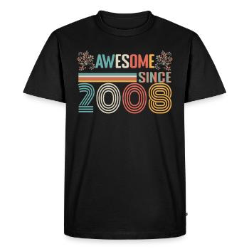 2008 anniversary since 2008 Vintage 2008 - Men's Premium Organic T-Shirt - black - Front - Nico (187cm)