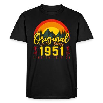 Anniversaire 1951 Anniversaire né en 1951 cadeau - T-shirt Premium bio Homme - noir - Devant - Nico (187cm)