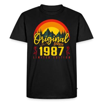 Anniversaire 1987 Anniversaire né en 1987 cadeau - T-shirt Premium bio Homme - noir - Devant - Nico (187cm)