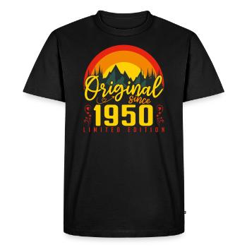 Anniversaire 1950 Anniversaire né en 1950 cadeau - T-shirt Premium bio Homme - noir - Devant - Nico (187cm)