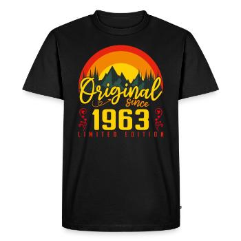 Anniversaire 1963 Anniversaire né en 1963 cadeau - T-shirt Premium bio Homme - noir - Devant - Nico (187cm)
