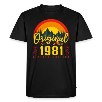 Birthday 1981 Birthday Born in 1981 Gift - Men's Premium Organic T-Shirt - black - Front - Nico (187cm)
