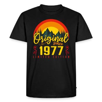 Birthday 1977 Birthday born in 1977 gift - Men's Premium Organic T-Shirt - black - Front - Nico (187cm)