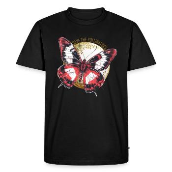 Sauvons les pollinisateurs - Red Butterfly - T-shirt Premium bio Homme - noir - Devant - Nico (187cm)