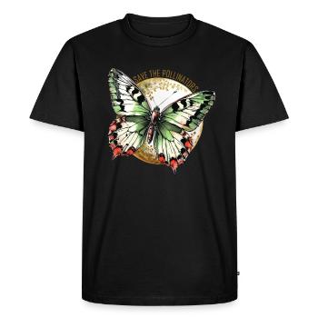 Sauvons les pollinisateurs - Papillon vert - T-shirt Premium bio Homme - noir - Devant - Nico (187cm)
