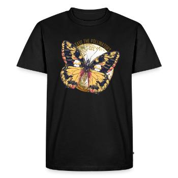 Sauvons les pollinisateurs - Yellow Butterfly - T-shirt Premium bio Homme - noir - Devant - Nico (187cm)