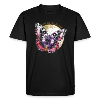 Sauvons les pollinisateurs - Papillon violet - T-shirt Premium bio Homme - noir - Devant - Nico (187cm)
