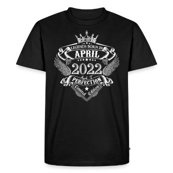 Avril 2022 anniversaire avril 2022 avril cadeau - T-shirt Premium bio Homme - noir - Devant - Nico (187cm)