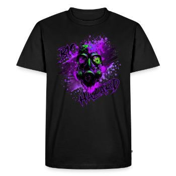 Gaz mask purple - T-shirt Premium bio Homme - noir - Devant - Nico (187cm)