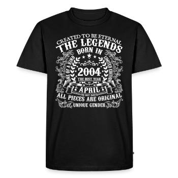 Avril 2004 anniversaire 2004 Avril année - T-shirt Premium bio Homme - noir - Devant - Nico (187cm)
