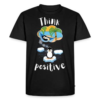 Pensez à la motivation positive détendez-vous pingouin sur la plage - T-shirt Premium bio Homme - noir - Devant - Nico (187cm)