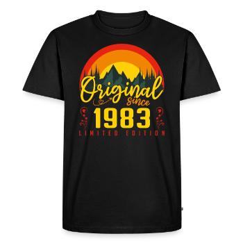 Anniversaire 1983 cadeau 1983 anniversaire - T-shirt Premium bio Homme - noir - Devant - Nico (187cm)