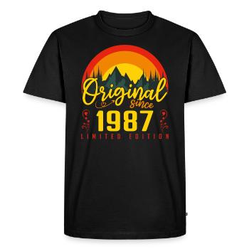 Anniversaire 1987 cadeau 1987 anniversaire - T-shirt Premium bio Homme - noir - Devant - Nico (187cm)