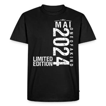 Mai 2024 Mai anniversaire Mai 2024 - T-shirt Premium bio Homme - noir - Devant - Nico (187cm)