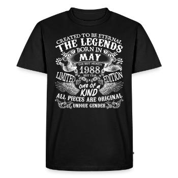 May 1988 Birthday 1988 May Best New Year - Men's Premium Organic T-Shirt - black - Front - Nico (187cm)