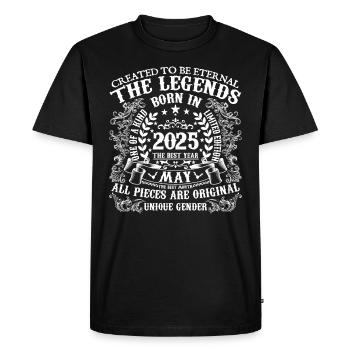 Mai 2025 anniversaire 2025 Mai meilleure année - T-shirt Premium bio Homme - noir - Devant - Nico (187cm)